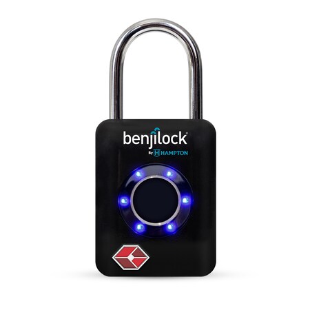 Benjilock By Hampton TSA Fingerprint Padlock, Matte Black BL30071MB
